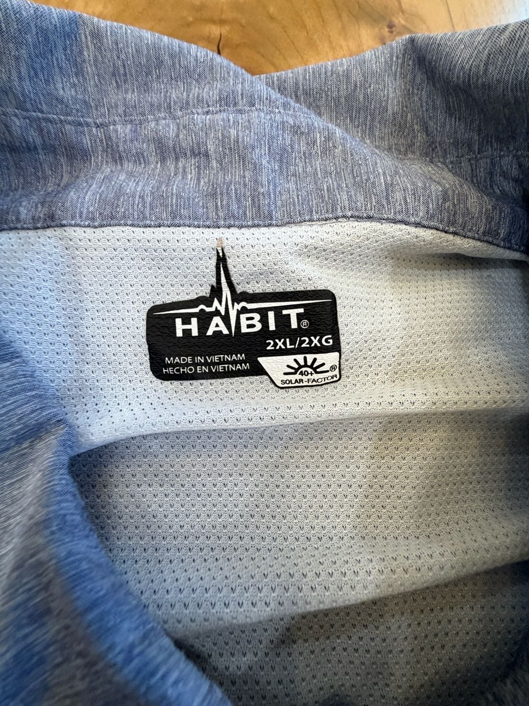 Habit Fishing Shirt Size 2XL Blue Button-Down Long Sleeve 5