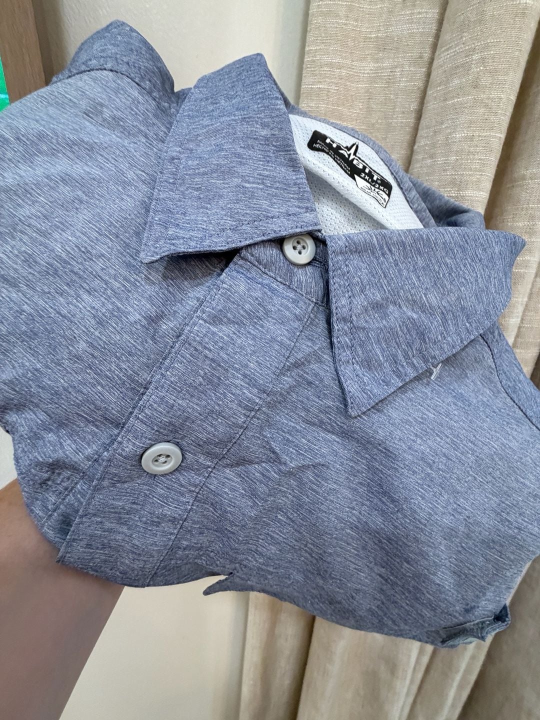 Habit Fishing Shirt Size 2XL Blue Button-Down Long Sleeve 11