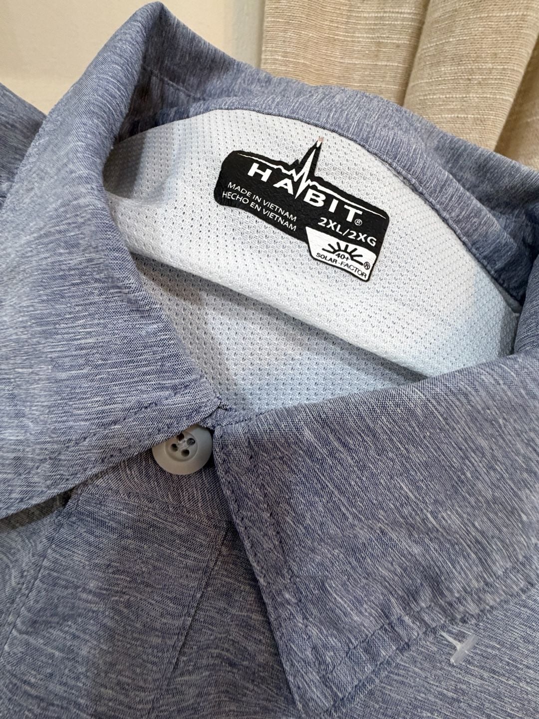Habit Fishing Shirt Size 2XL Blue Button-Down Long Sleeve 12