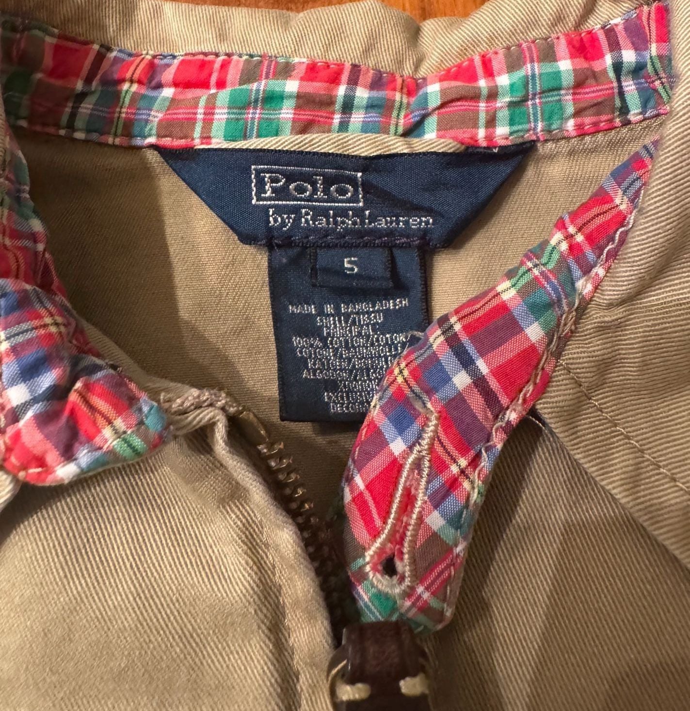 Ralph Lauren Polo Boy's Kid's Jacket Canvas size 6 Kahki h1601 4
