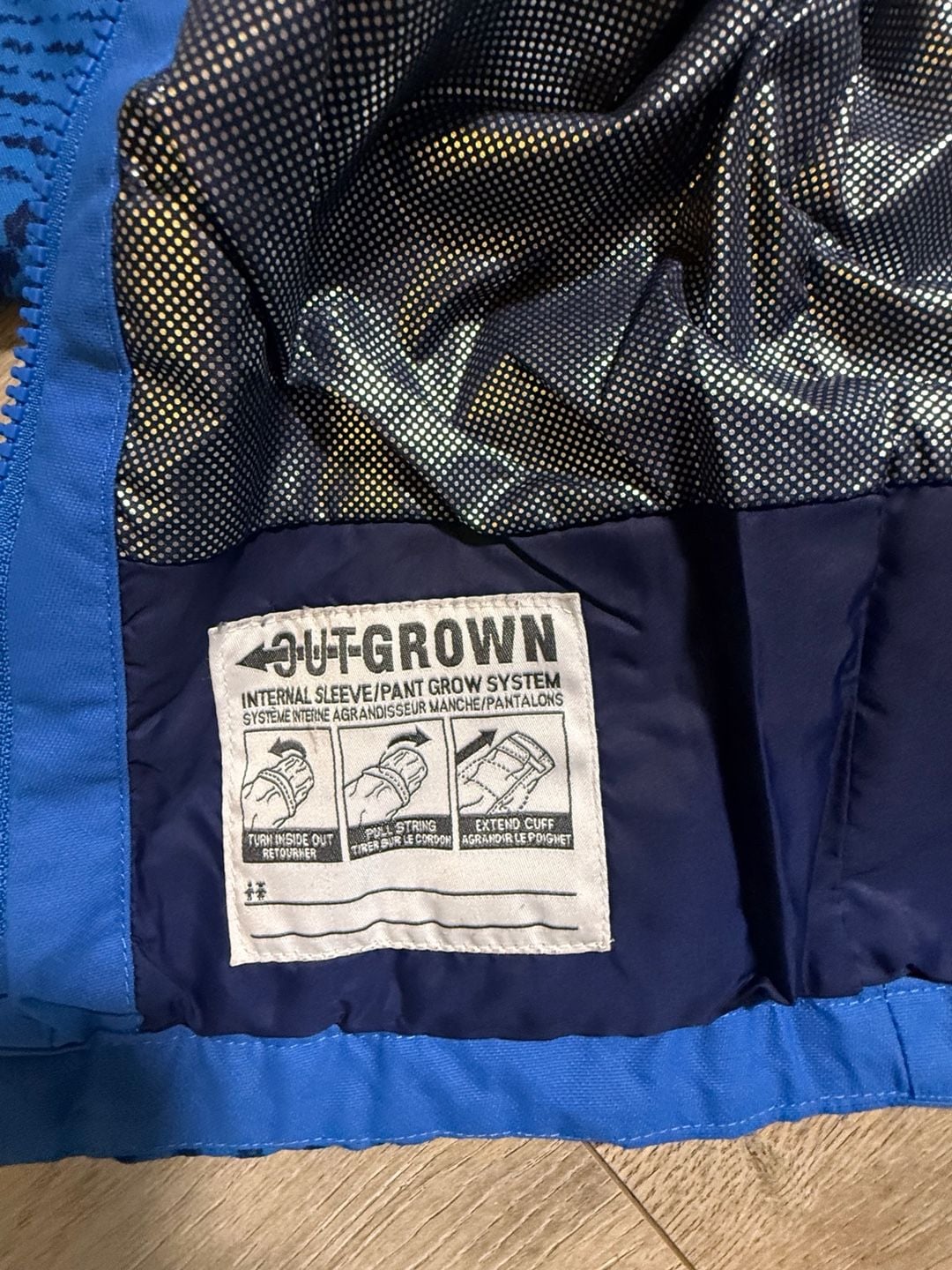 Kids Columbia Fleece Lined Winter Jacket Blue Printed Pattern xxs 4/5 T 5