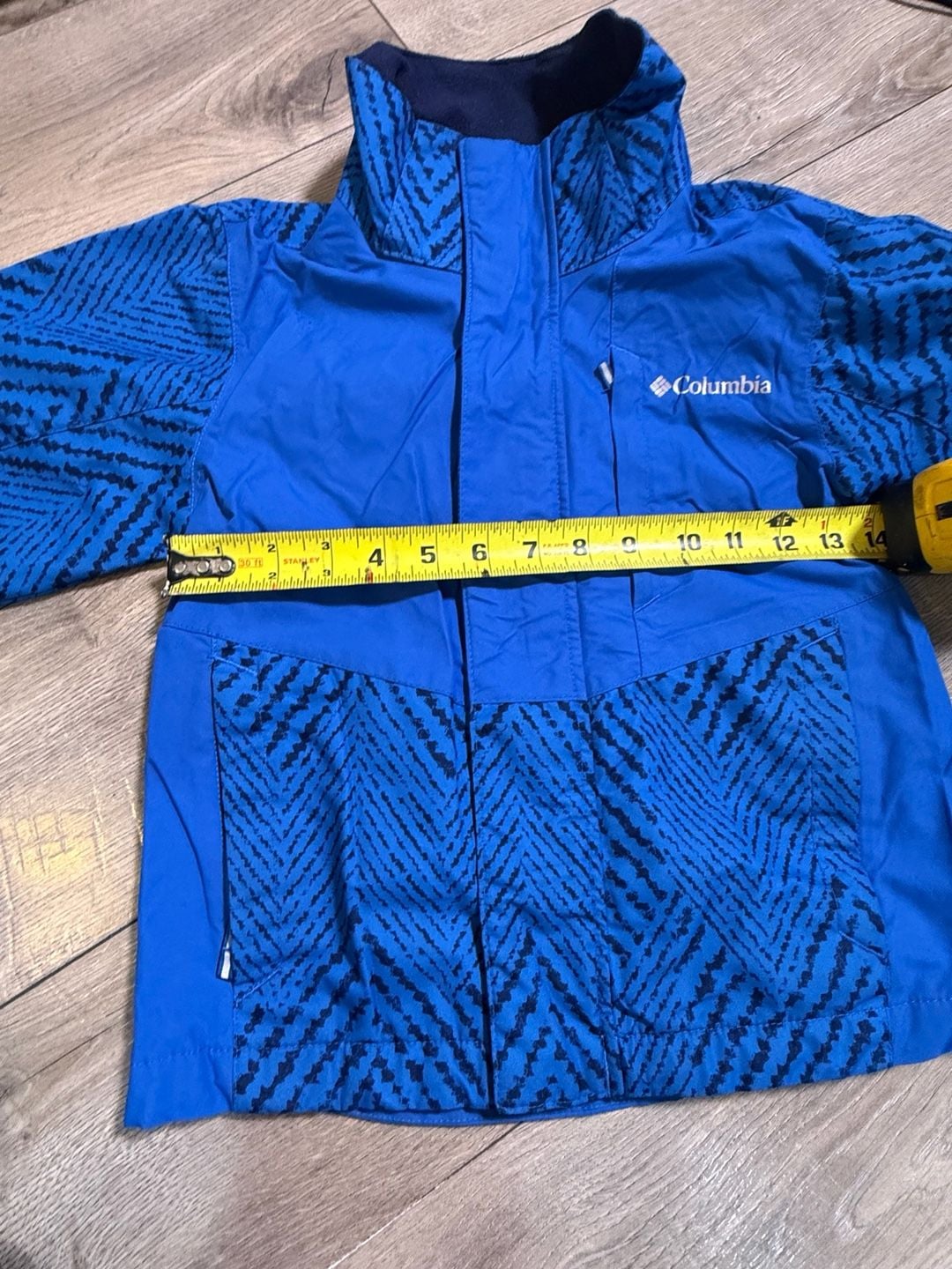 Kids Columbia Fleece Lined Winter Jacket Blue Printed Pattern xxs 4/5 T 10