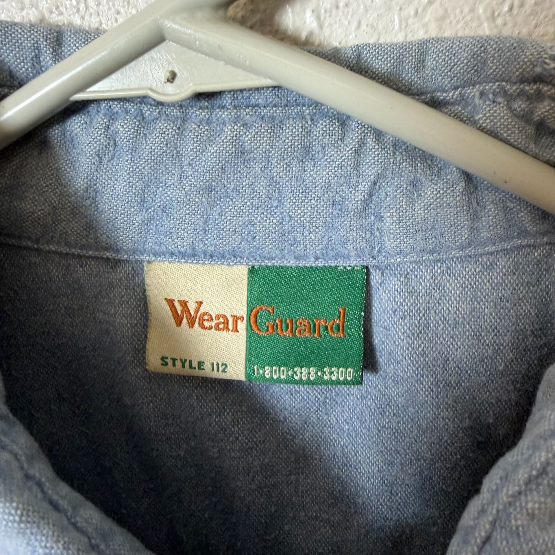 WearGuard Vintage Style 112 Chamois Work Shirt Blue 100% Cotton Made in USA 4