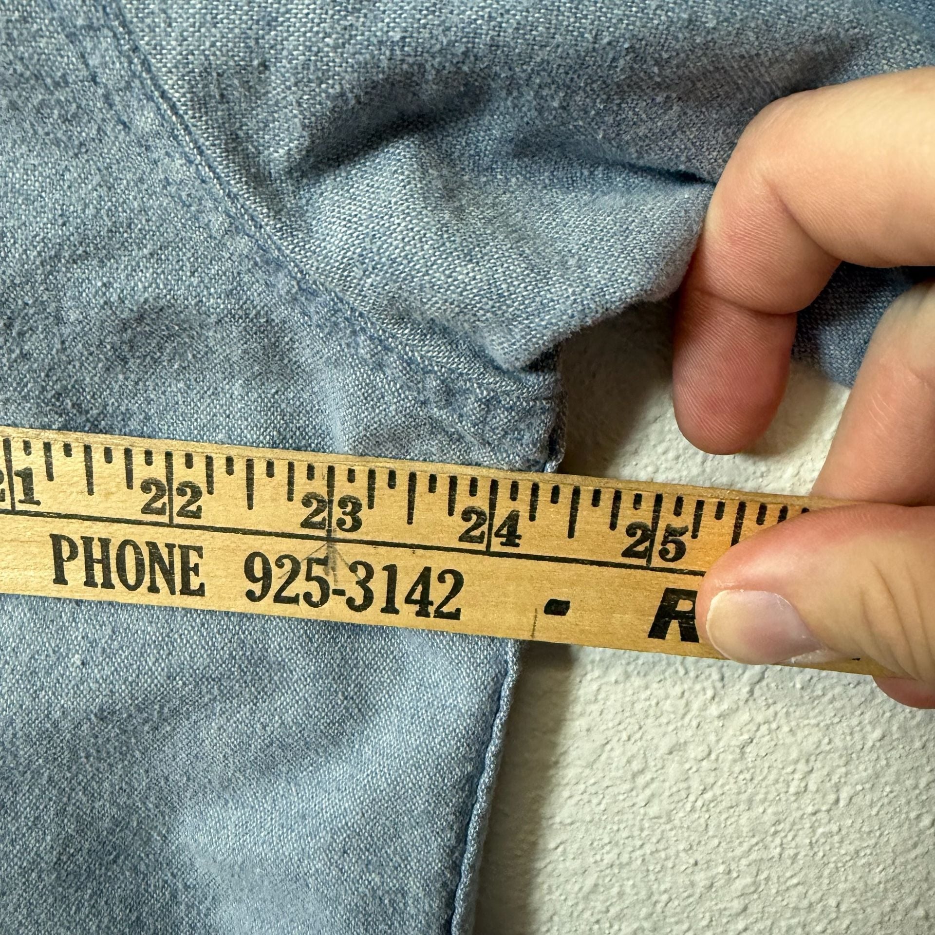 WearGuard Vintage Style 112 Chamois Work Shirt Blue 100% Cotton Made in USA 6