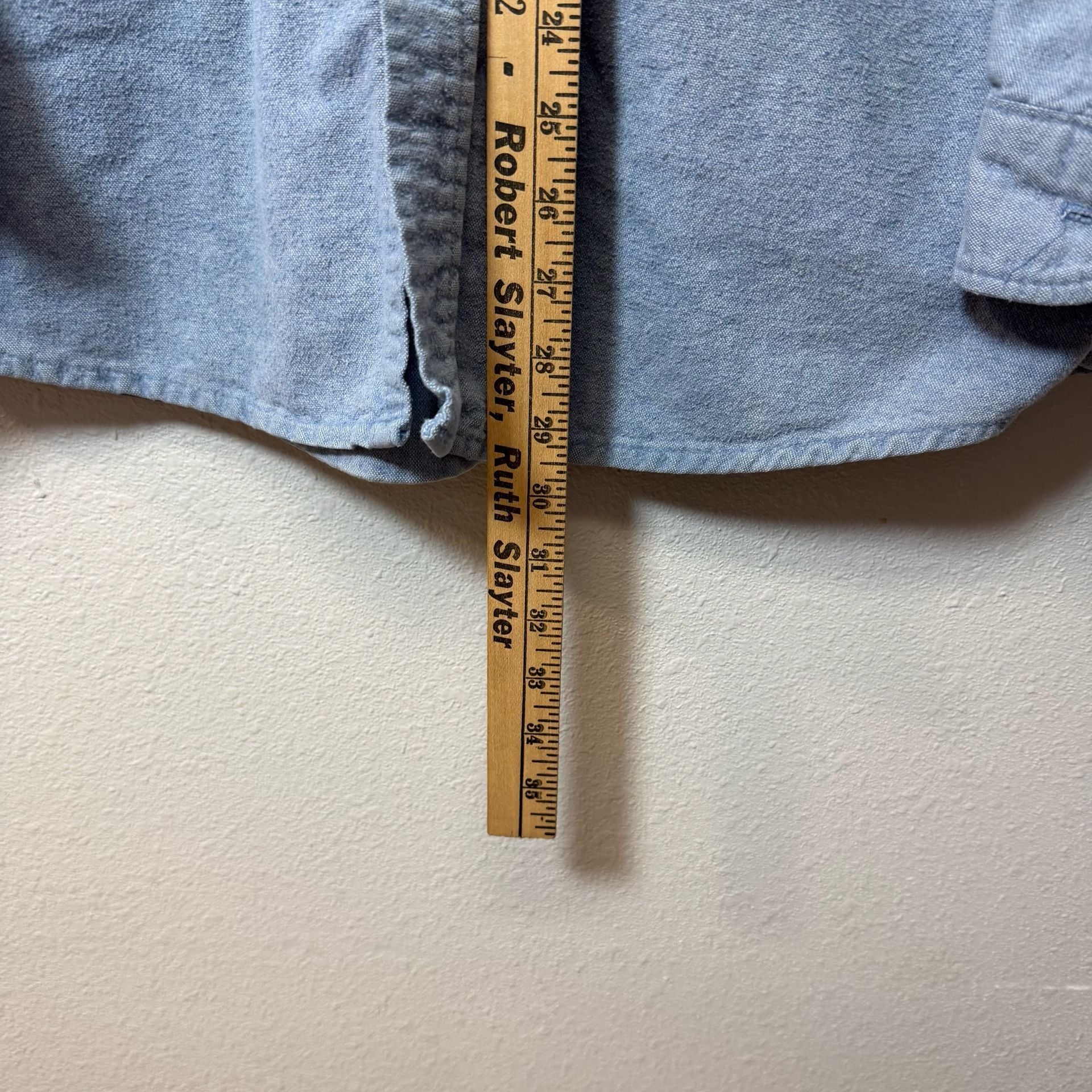 WearGuard Vintage Style 112 Chamois Work Shirt Blue 100% Cotton Made in USA 7