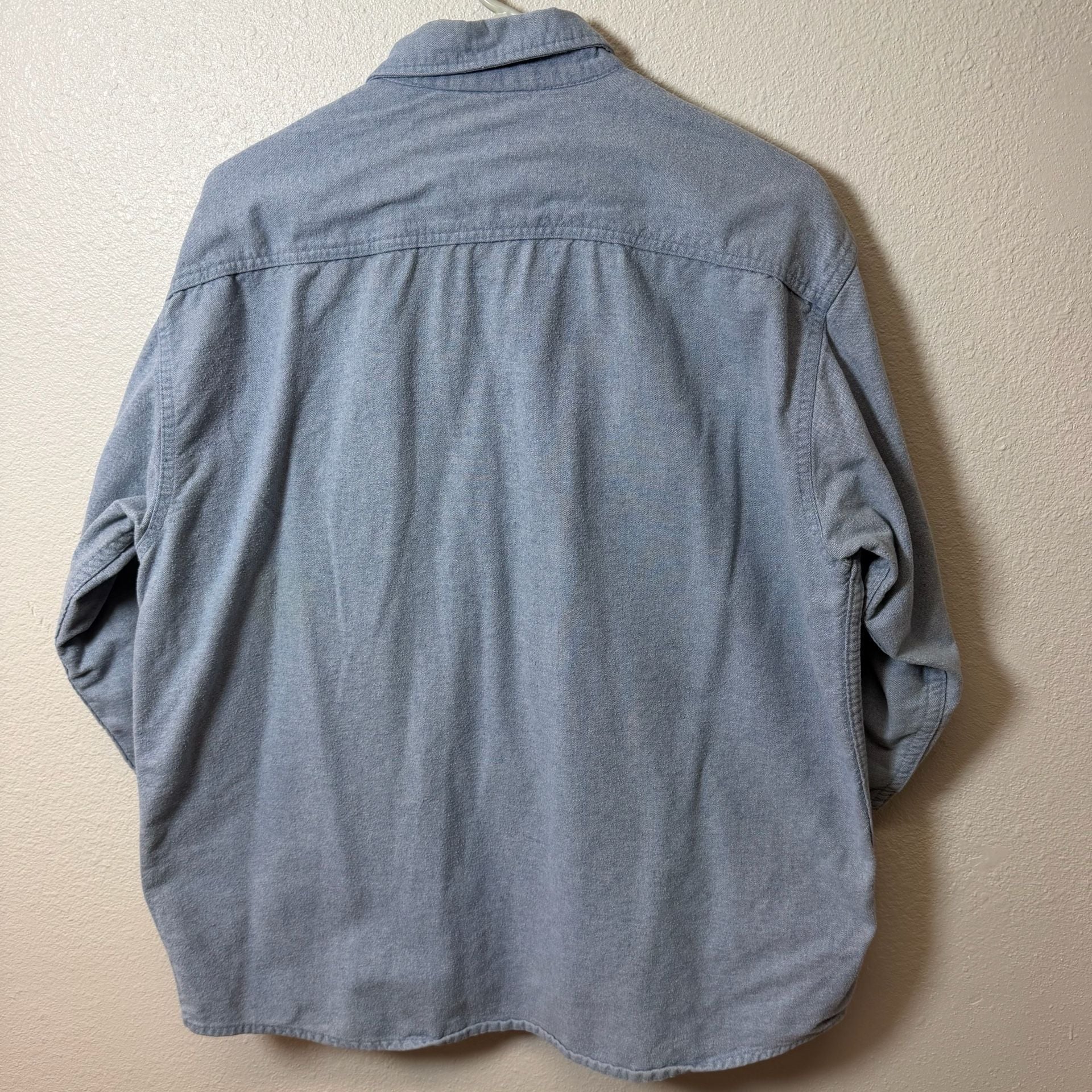 WearGuard Vintage Style 112 Chamois Work Shirt Blue 100% Cotton Made in USA 8