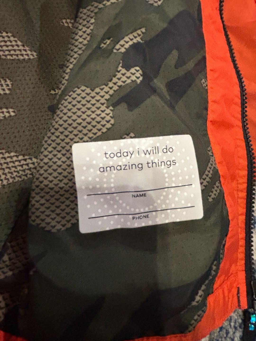 Champion C9 Jacket Size YS (6-7) Orange Camo Windbreaker Hooded 6