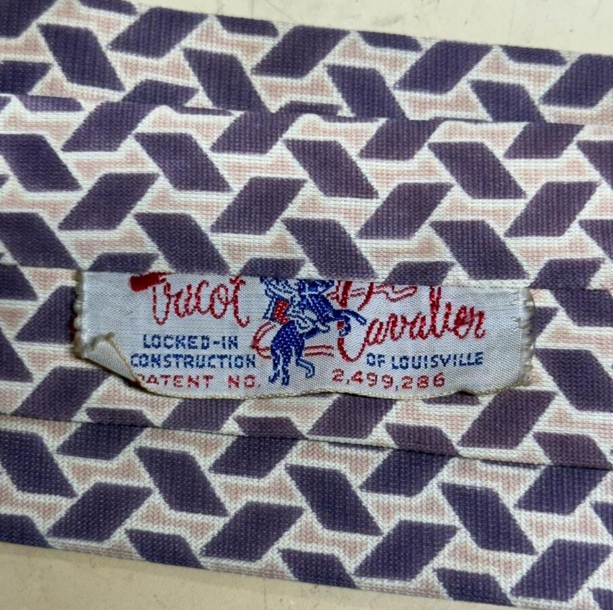 Tricot Cavalier of Louisville Vintage Necktie Geometric Pattern 2