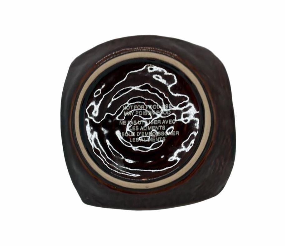 Pier 1 Imports Decorative Ceramic Square Dish Brown Swirl 2