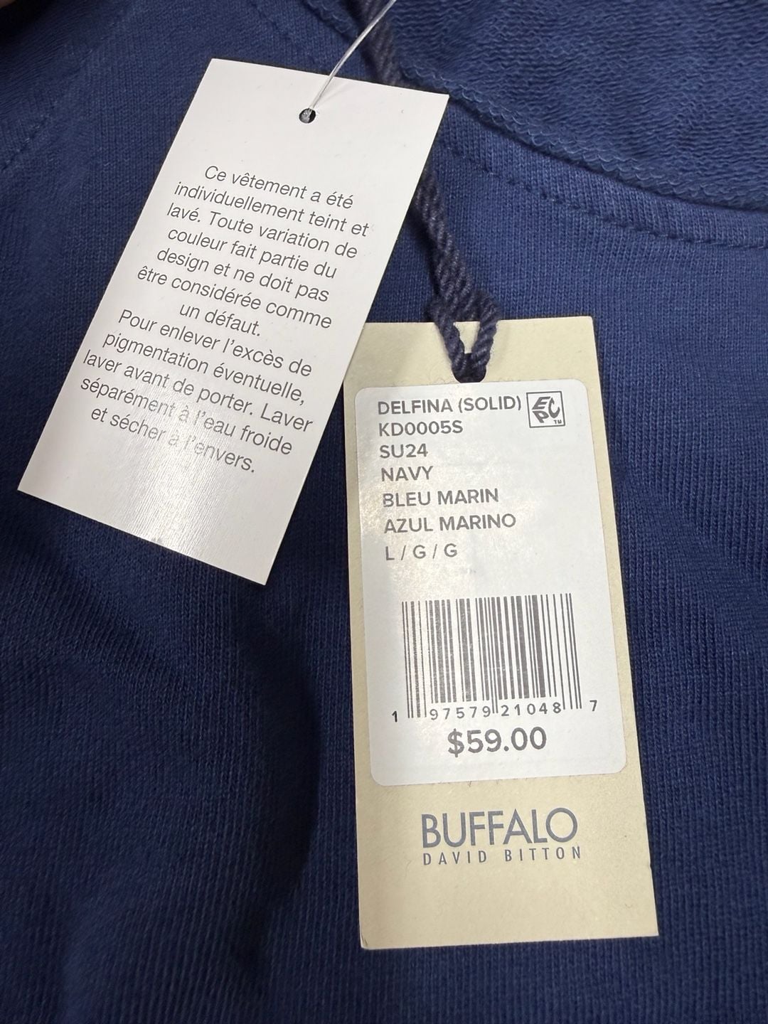 Buffalo David Bitton Short Sleeve T-Shirt Size L Blue 100% cotton 6