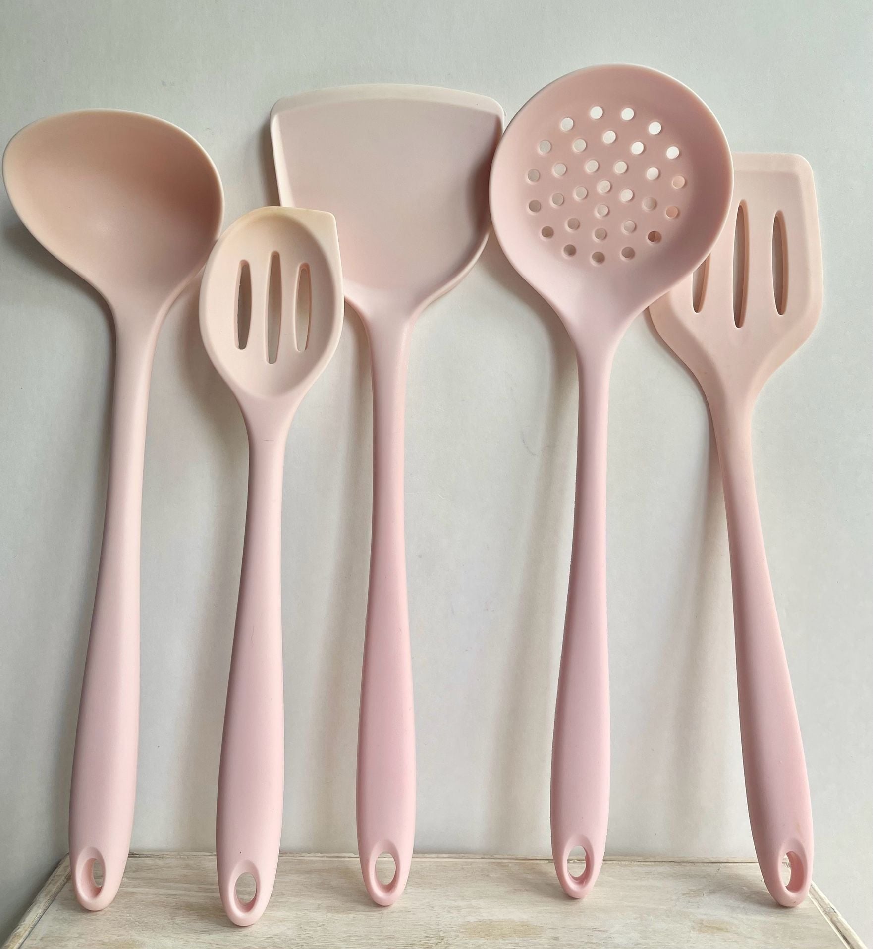 Silicone Kitchen Utensils Set 11 Piece Pink Cooking Tools Non Stick 2