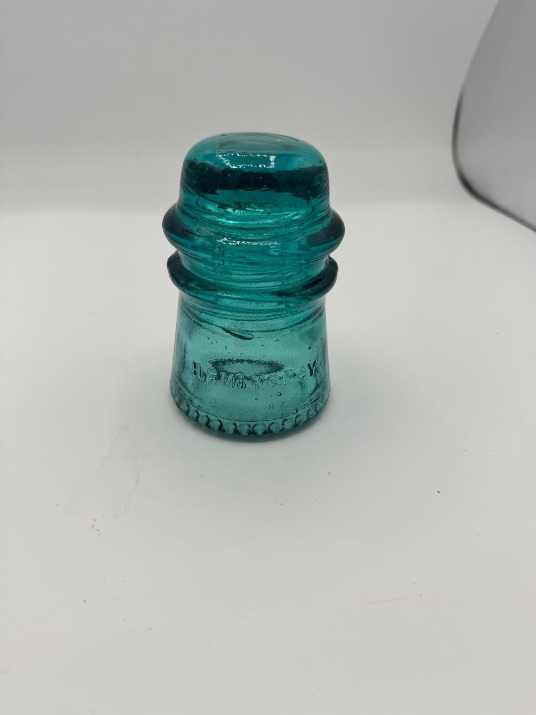 Hemingray Glass Insulator Teal Aqua Vintage 1