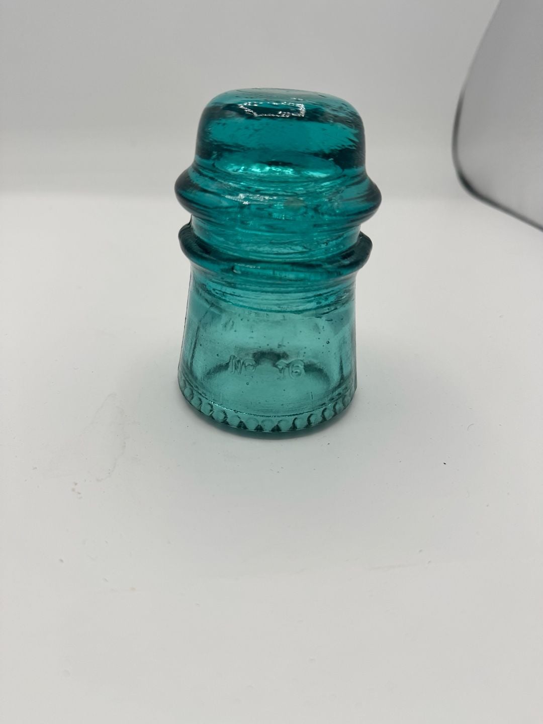 Hemingray Glass Insulator Teal Aqua Vintage 3