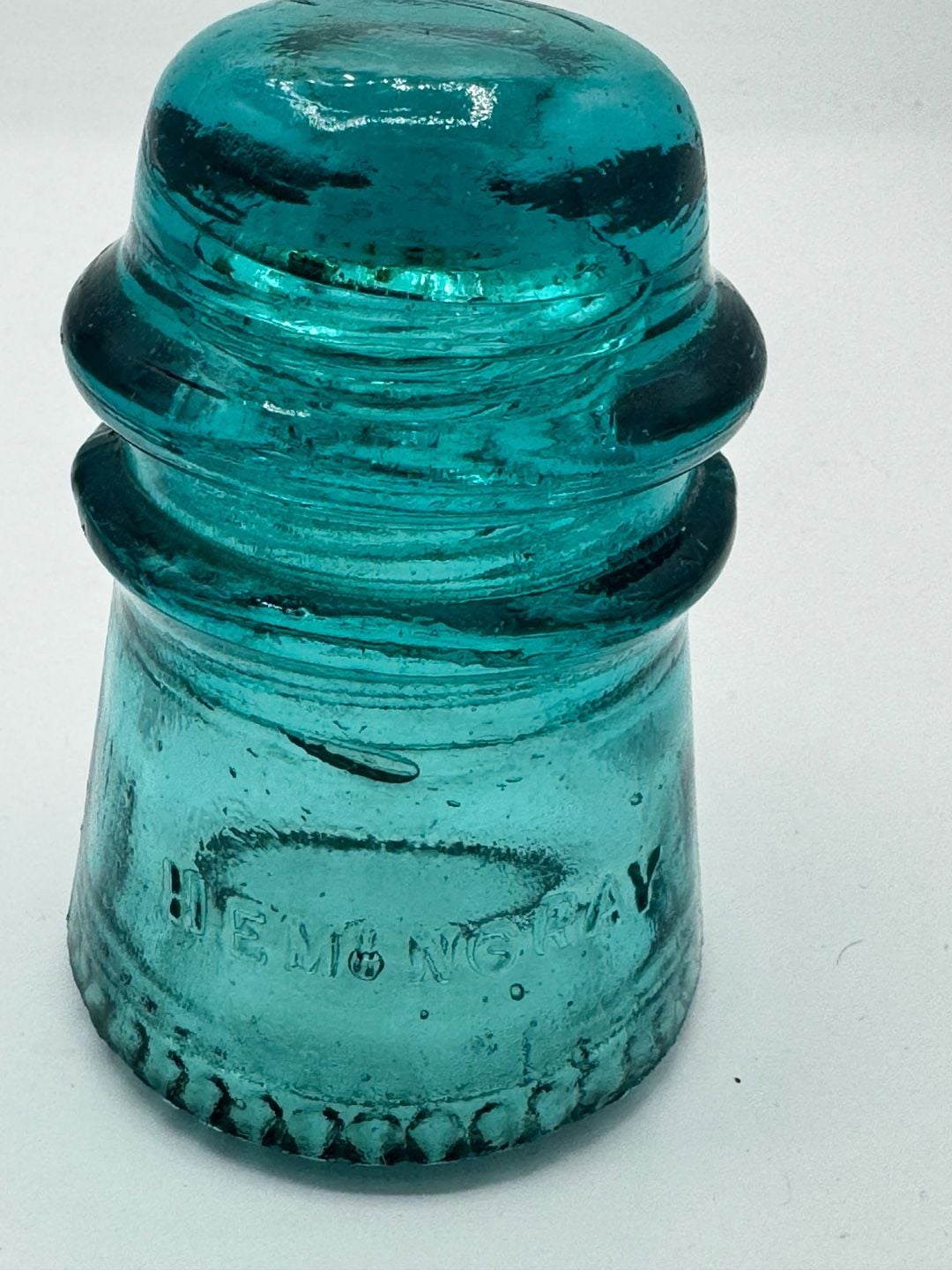Hemingray Glass Insulator Teal Aqua Vintage 5