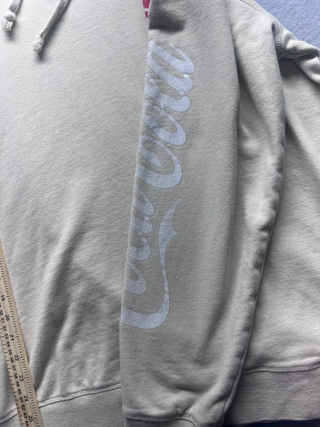 Beentrill x Coca Cola Hoodie Size L Beige Graphic Pullover Sweatshirt 4