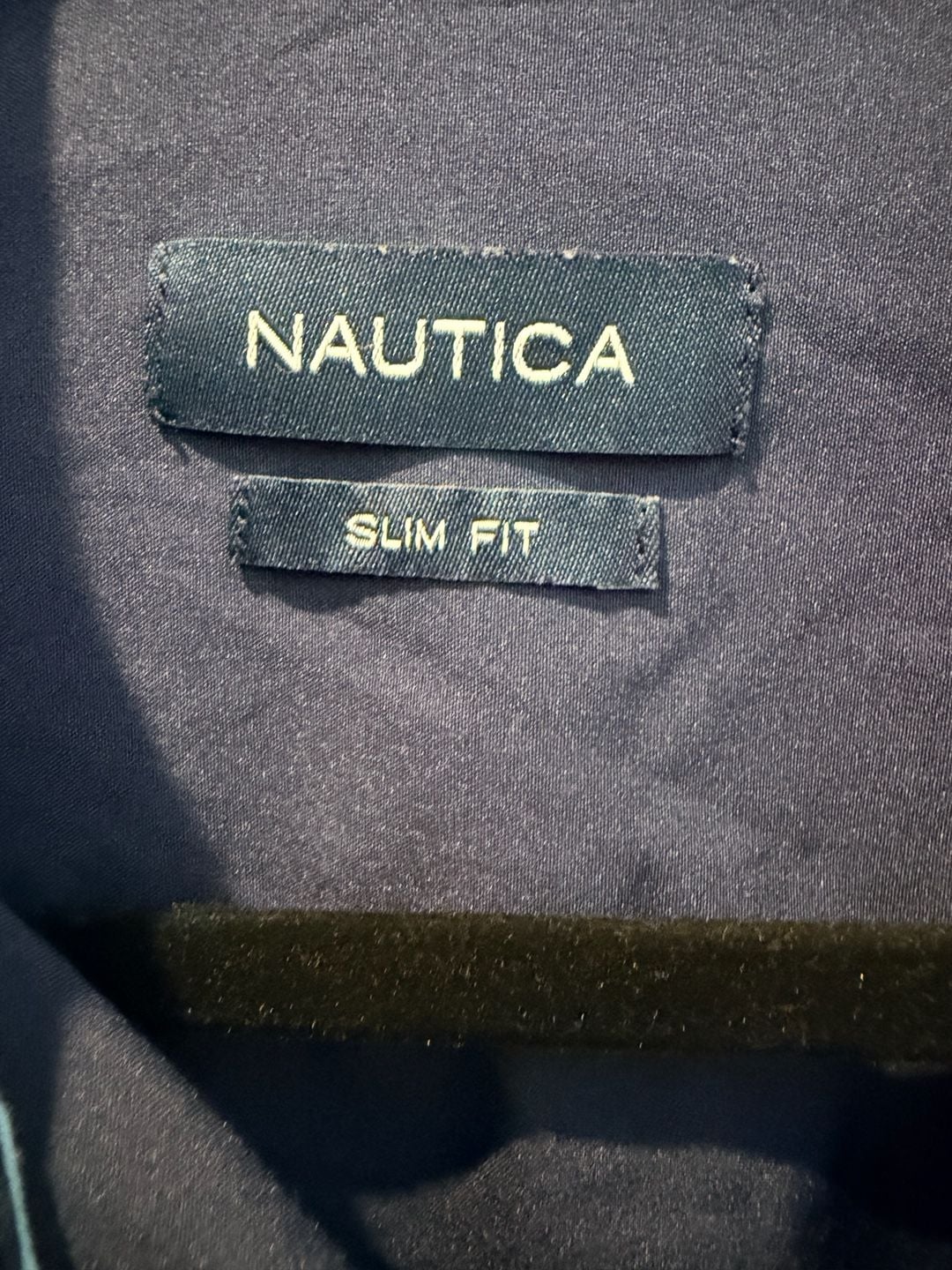 Nautica Slim Fit Dress Shirt 16-16.5 34/35 Blue Long Sleeve 3