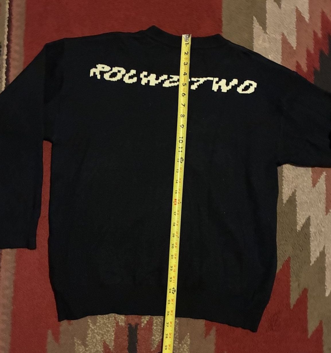 Rouge Territory Graphic Knit Sweater Black White 7