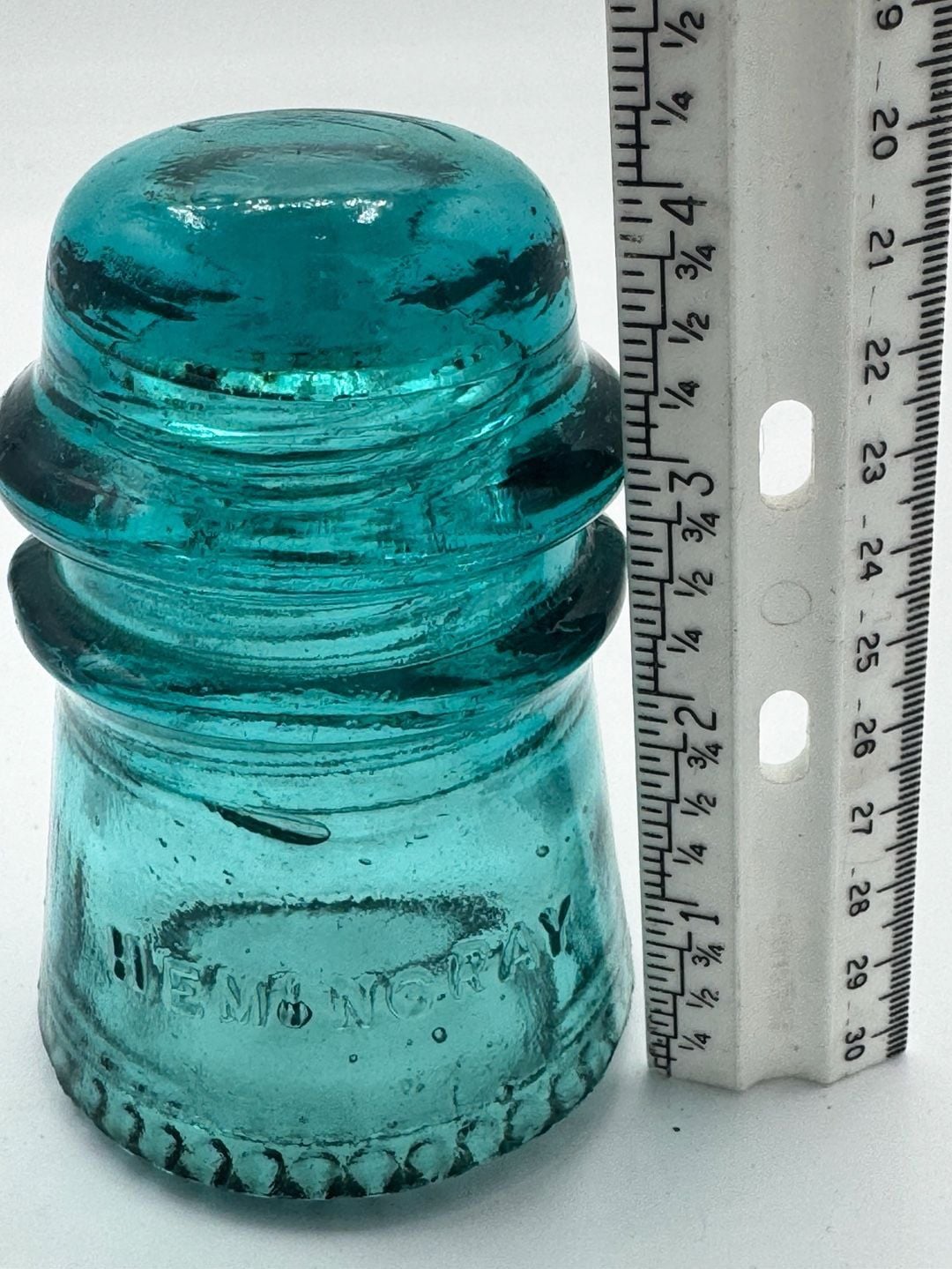 Hemingray Glass Insulator Teal Aqua Vintage 6