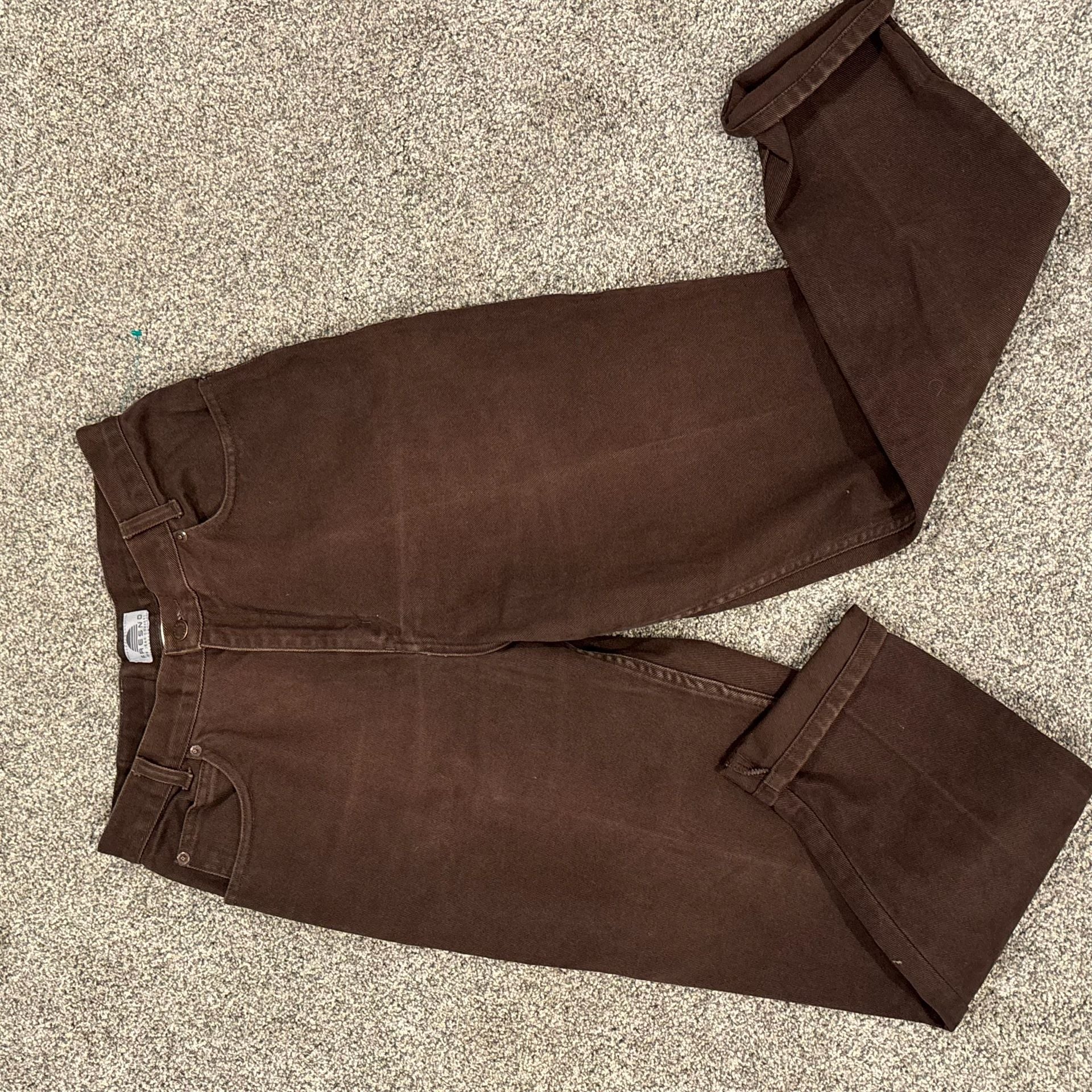 Fresno Western Brown Vintage High Waisted Mom Straight Leg jeans Size 10 P 11