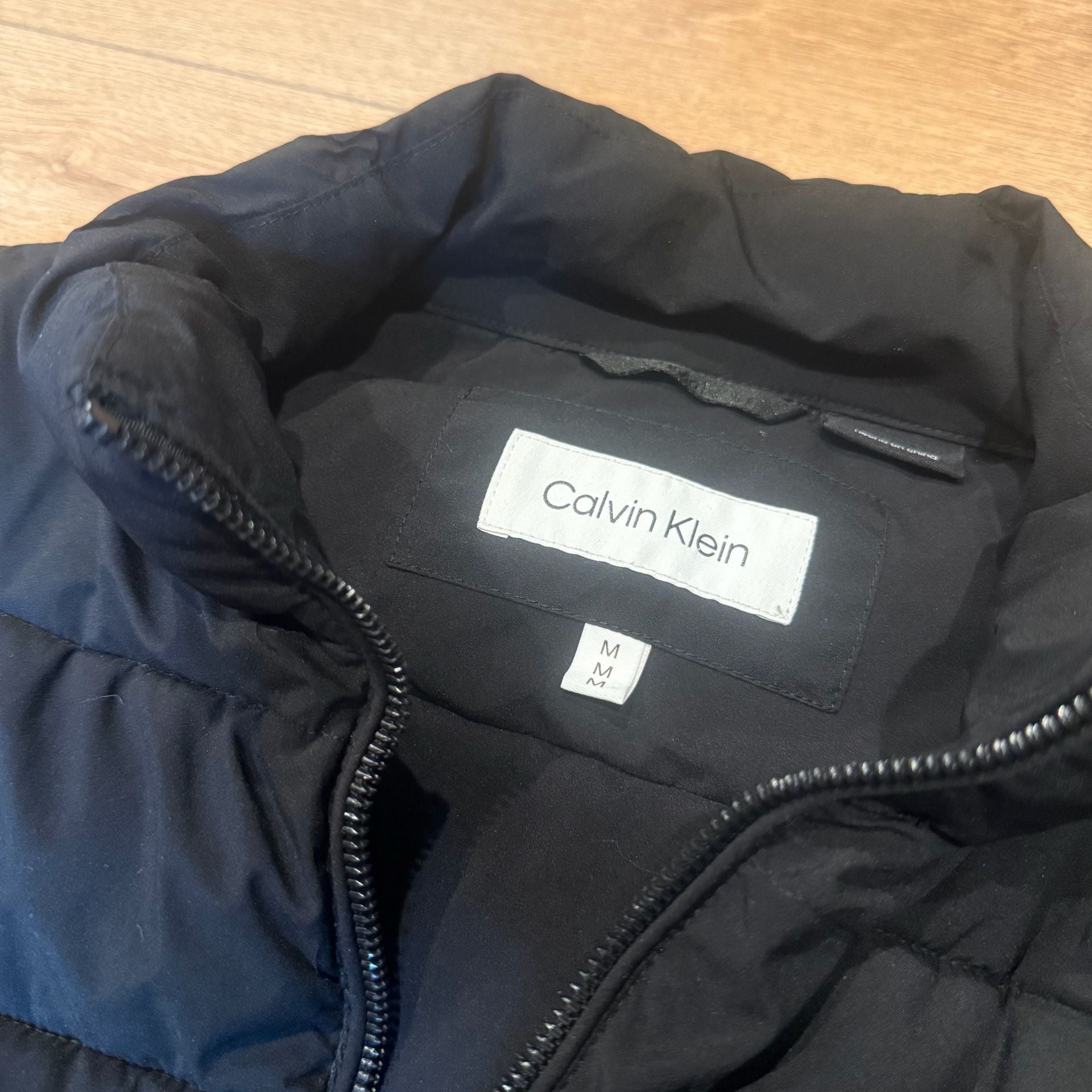 Calvin Klein Puffer Jacket Size M Black Quilted Full Zip Coat 6