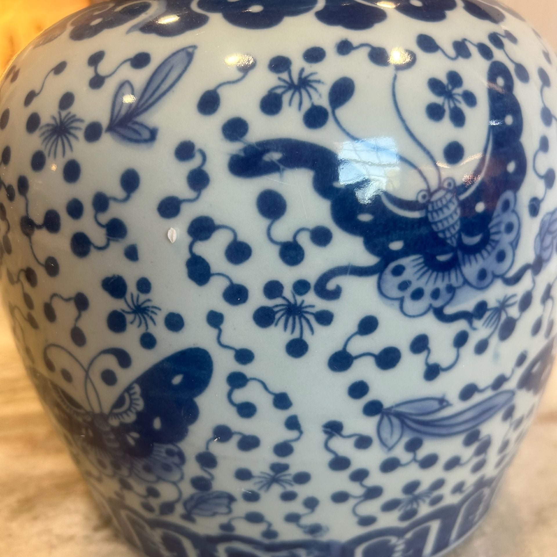 Legend Accents Blue And White Ming Jar Butterfly 2
