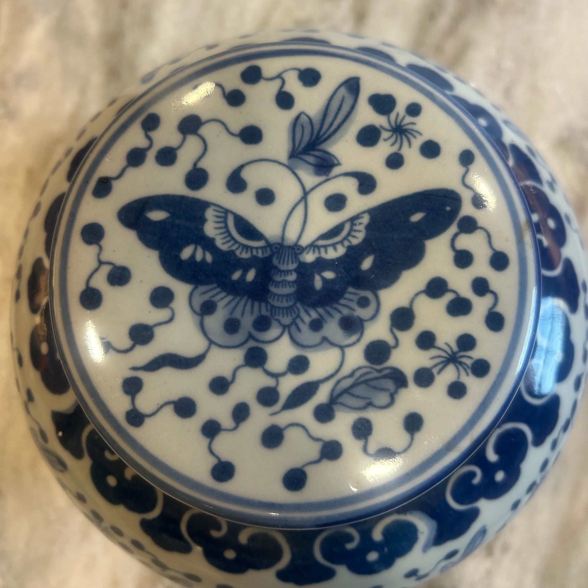 Legend Accents Blue And White Ming Jar Butterfly 3