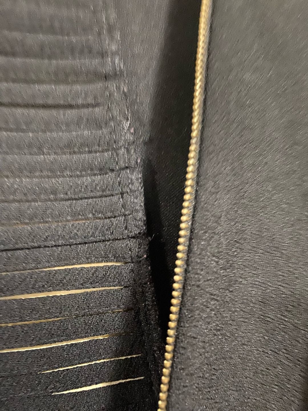 M Michel Jacket Size M Black Open Front Zip Ribbed Detail 5