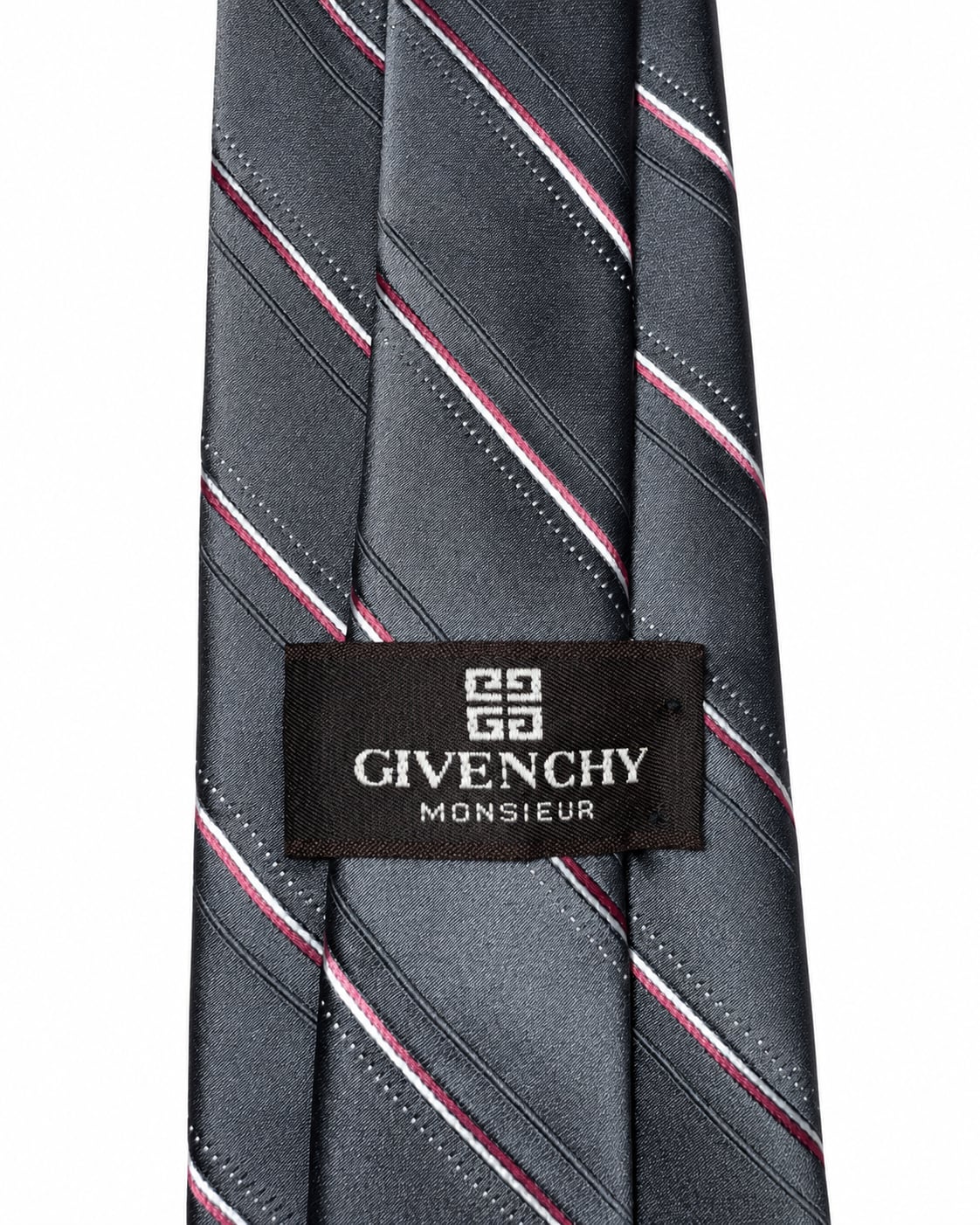 Givenchy Gentlemen Paris Striped Tie Navy Red Designer Logo ..., 3