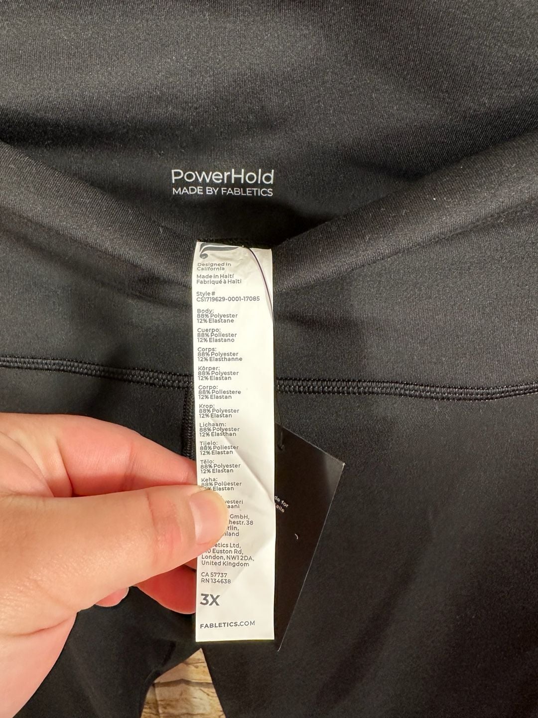 Fabletics PowerHold Leggings Size 3X Black Crop Athletic Pants 4