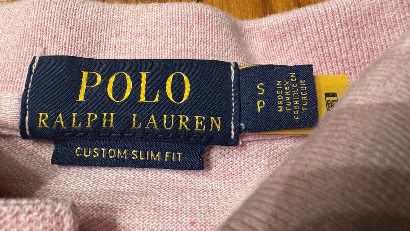 Polo Ralph Lauren Custom Slim Fit Polo Shirt Size S Pink h1602 3