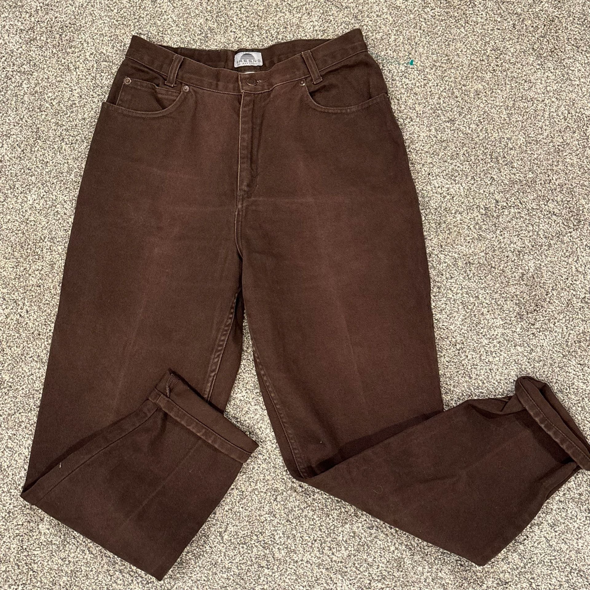 Fresno Western Brown Vintage High Waisted Mom Straight Leg jeans Size 10 P 2