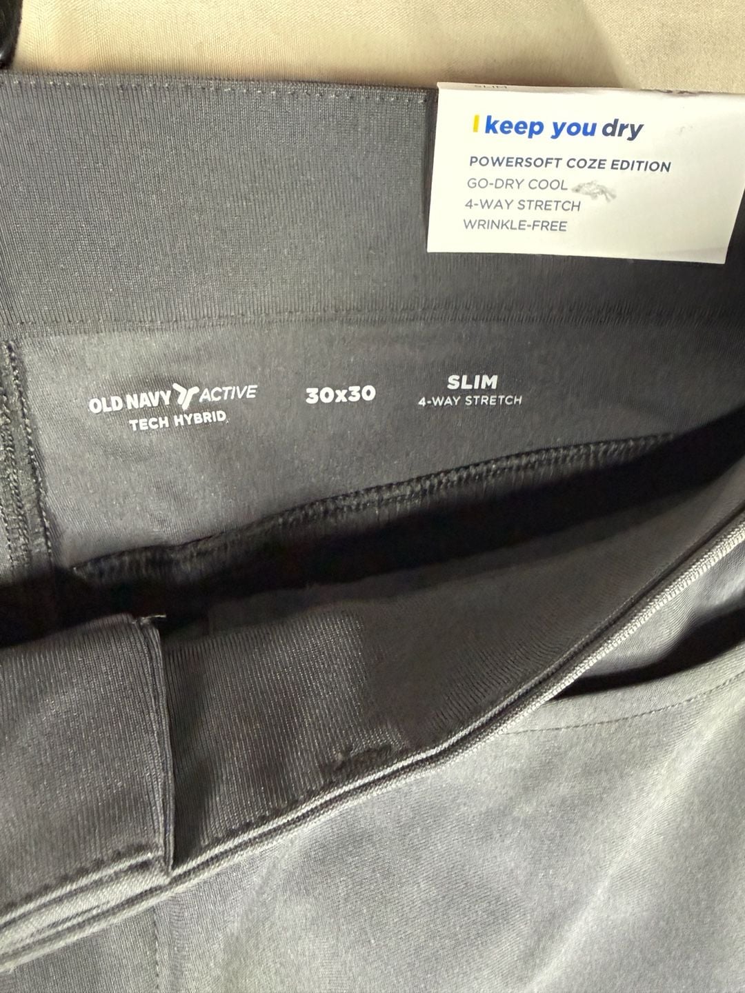 Old Navy Tech Hybrid Slim Pants 30x30 Gray Go-Dry Cool 3