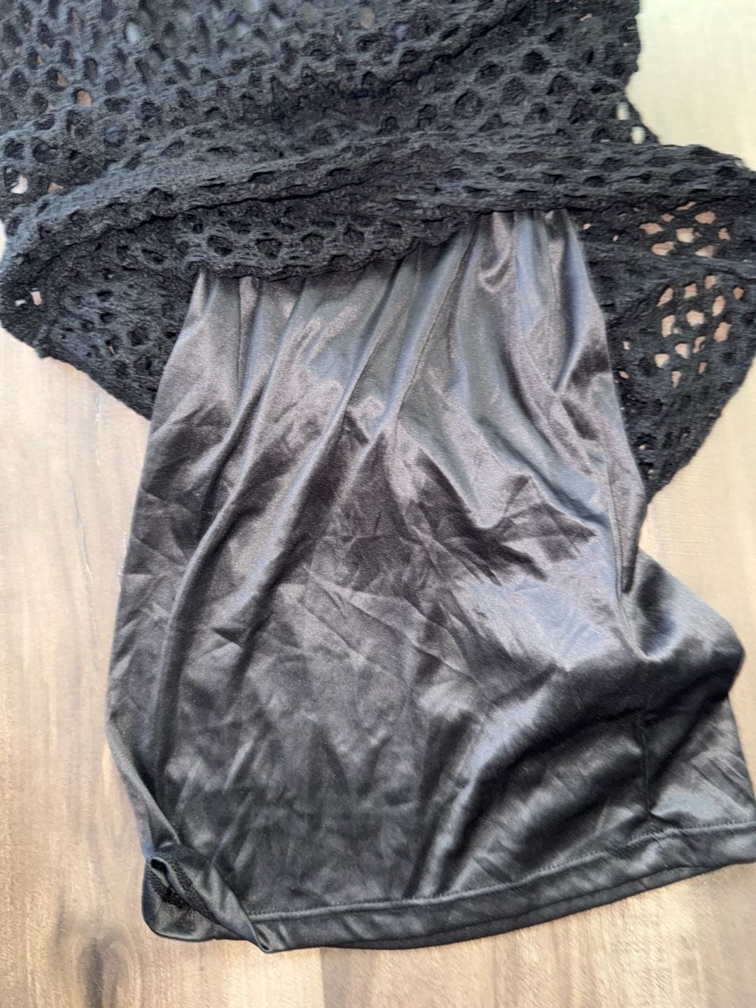 Pull&Bear Crochet Dress Size XS Black Open Knit Mini Dress 9