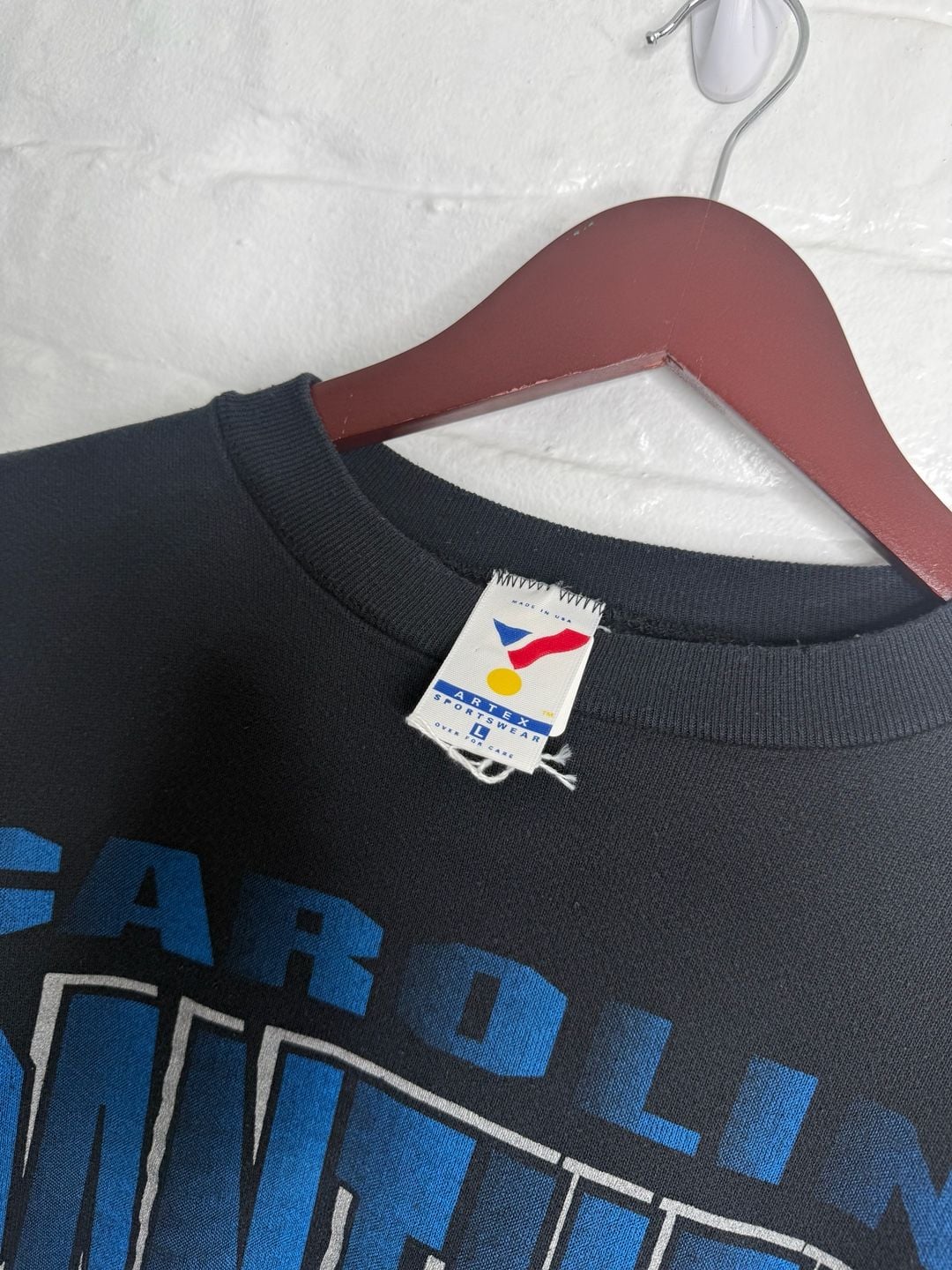 1993 Carolina Panthers Sweatshirt Size L Vintage Black NFL Football 3