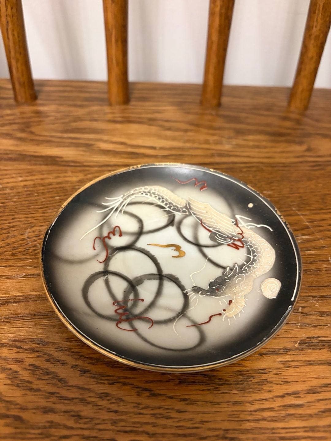 Wales Japan Dragon Trinket Dish Small Catchall Plate 1