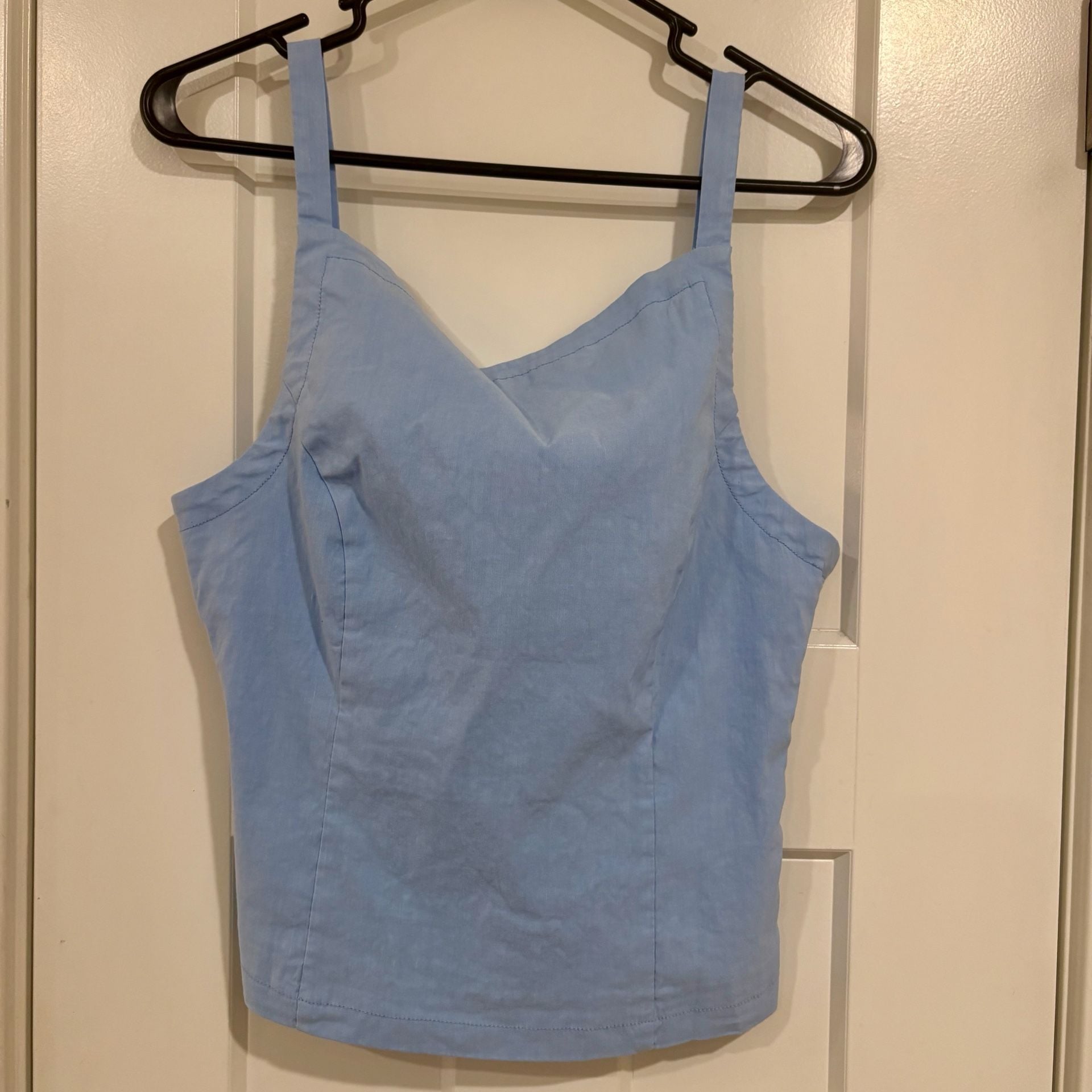 Maeve by Anthropologie Linen Cotton Blend Tank Top Sky Blue Lined NWT Medium 3