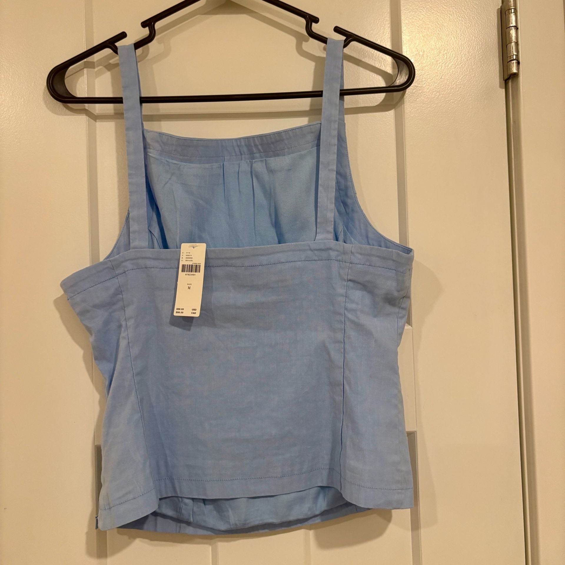 Maeve by Anthropologie Linen Cotton Blend Tank Top Sky Blue Lined NWT Medium 5