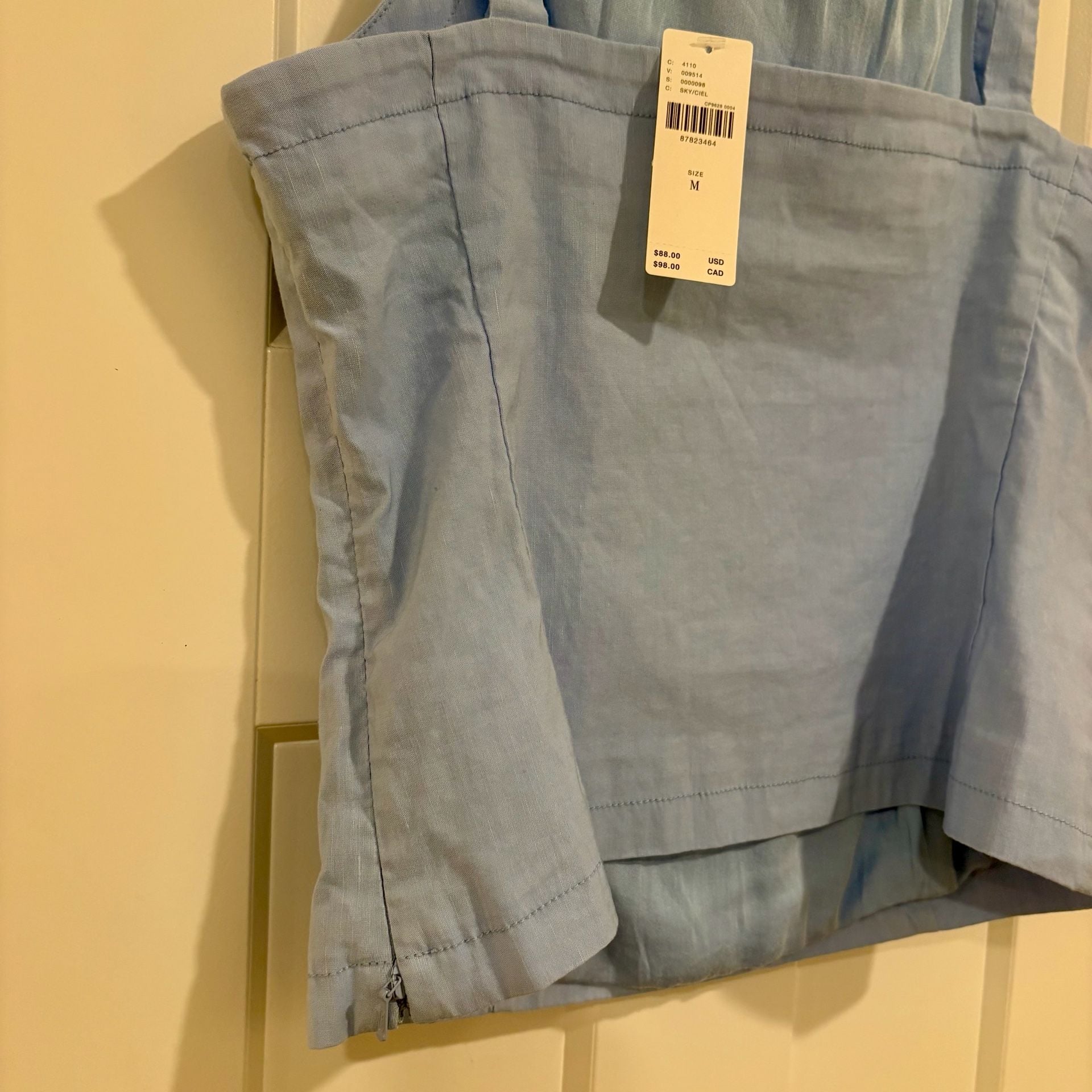 Maeve by Anthropologie Linen Cotton Blend Tank Top Sky Blue Lined NWT Medium 14