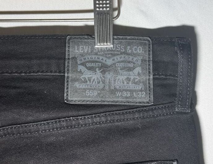 Levi's 559 Relaxed Straight Jeans 33x32 Black Denim 3