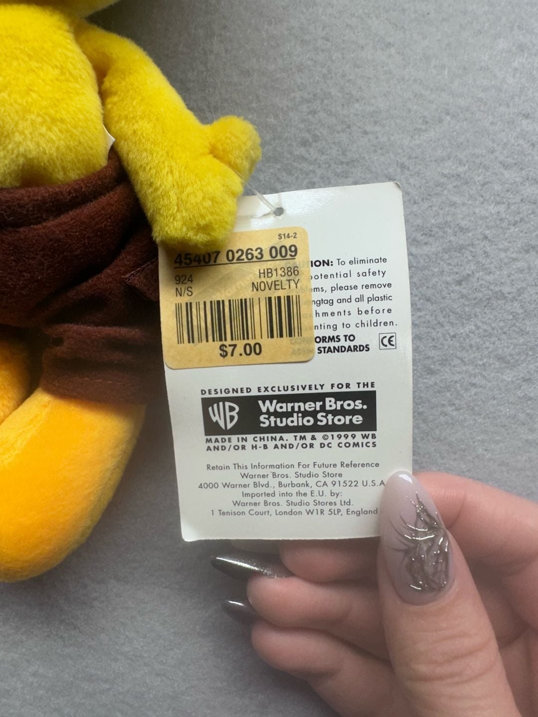 Tweety Bird Skeleton and Indian Bean Bag Plush Toys New With Tags 9