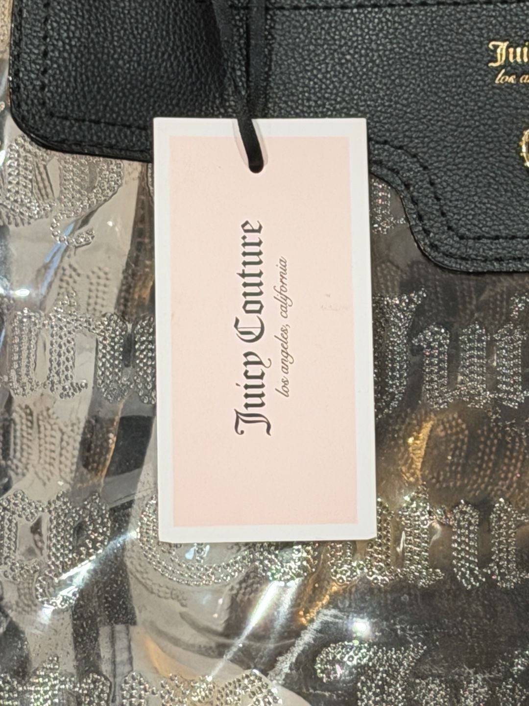Juicy Couture Clear Skies Tote Bag Black Clear New 5