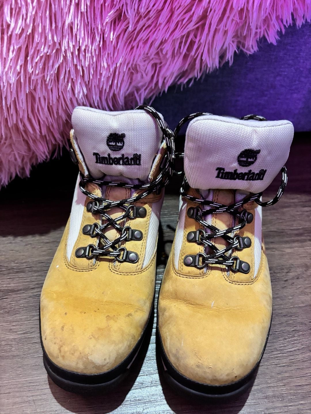 Timberland Hiking Boots Size 6M Wheat Yellow White 3