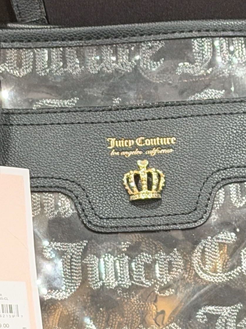 Juicy Couture Clear Skies Tote Bag Black Clear New 3