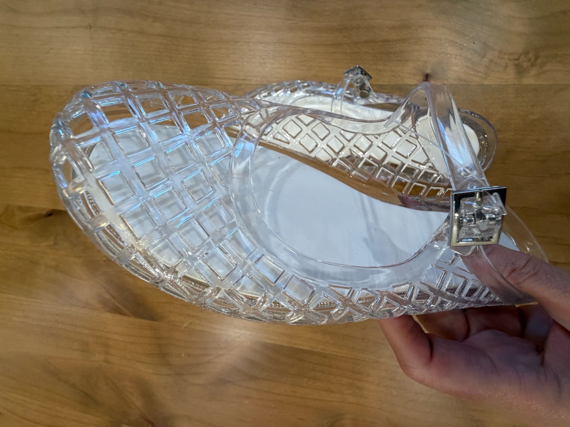 Top Moda Clear Jelly Flats Size 6 Cage Sandals 3