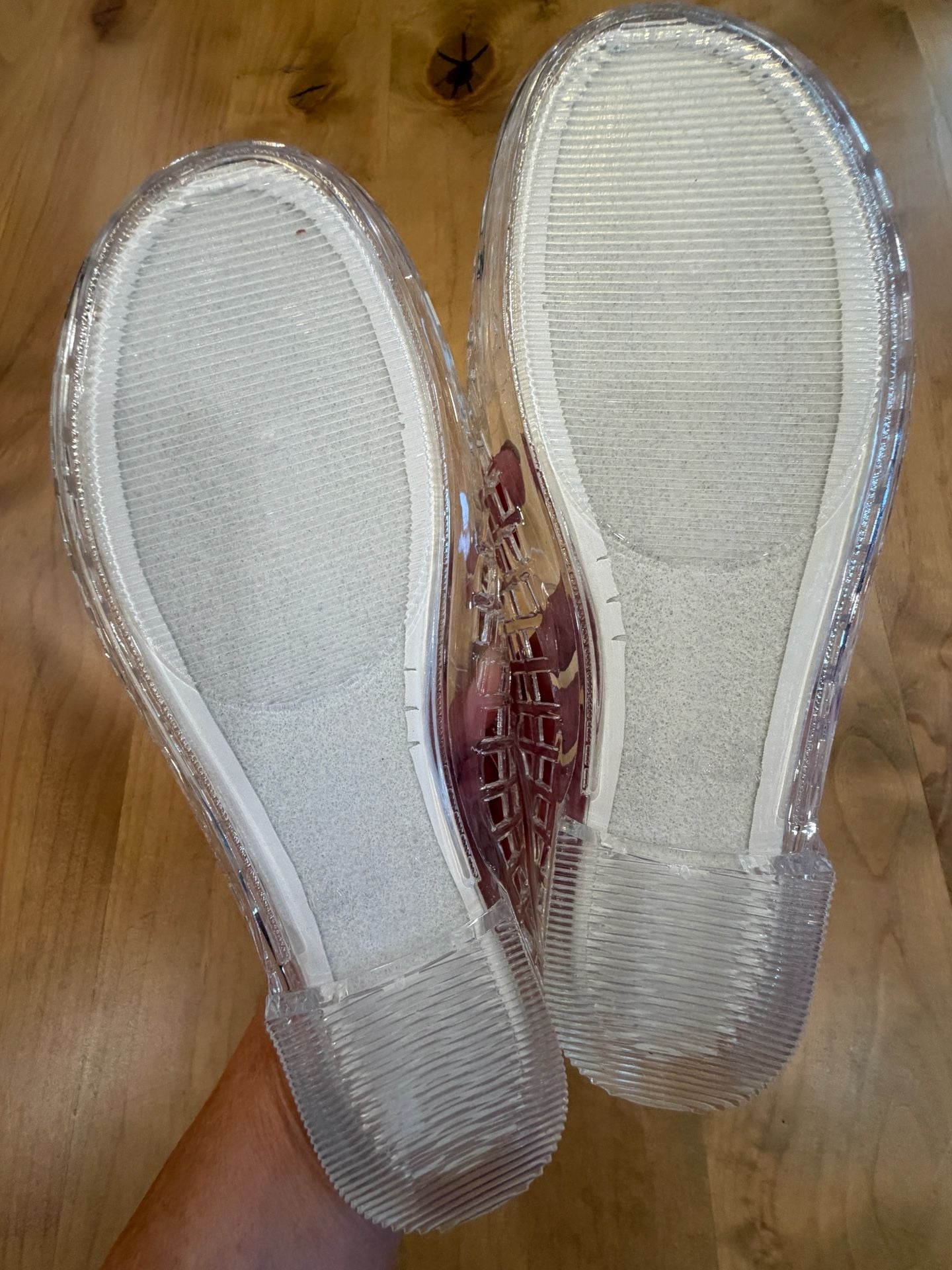 Top Moda Clear Jelly Flats Size 6 Cage Sandals 6