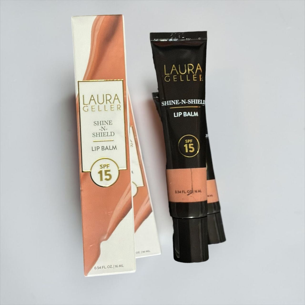Laura Geller Shine-N-Shield Lip Balm SPF 15 Golden Hour 0.54 FL OZ New 1
