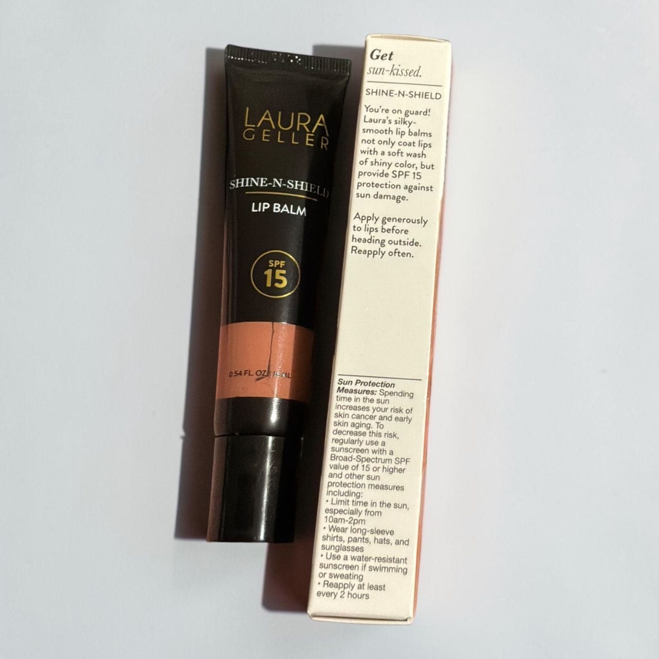 Laura Geller Shine-N-Shield Lip Balm SPF 15 Golden Hour 0.54 FL OZ New 6