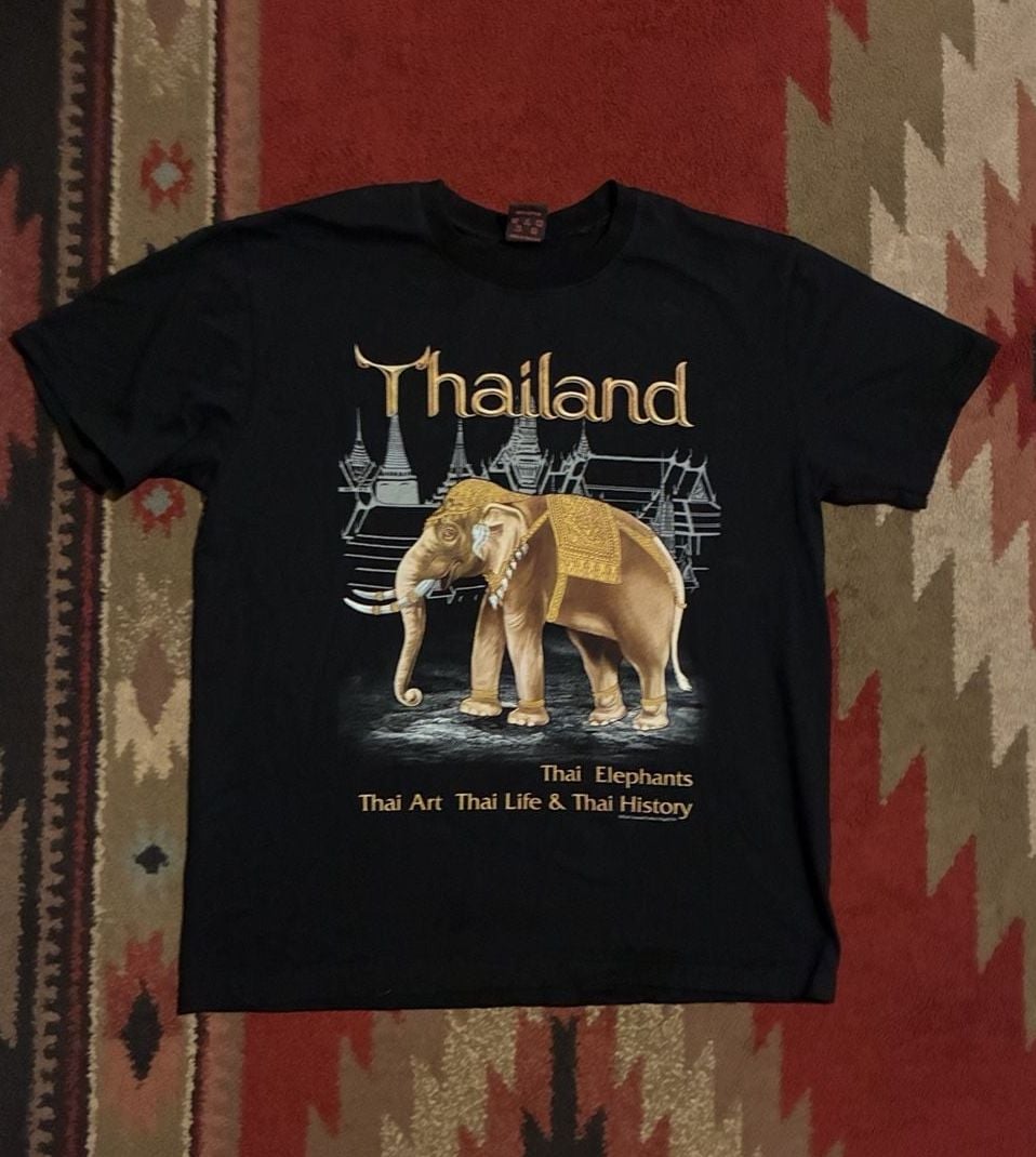 Joligolf Thailand Elephant Graphic T-Shirt Size L Black 2