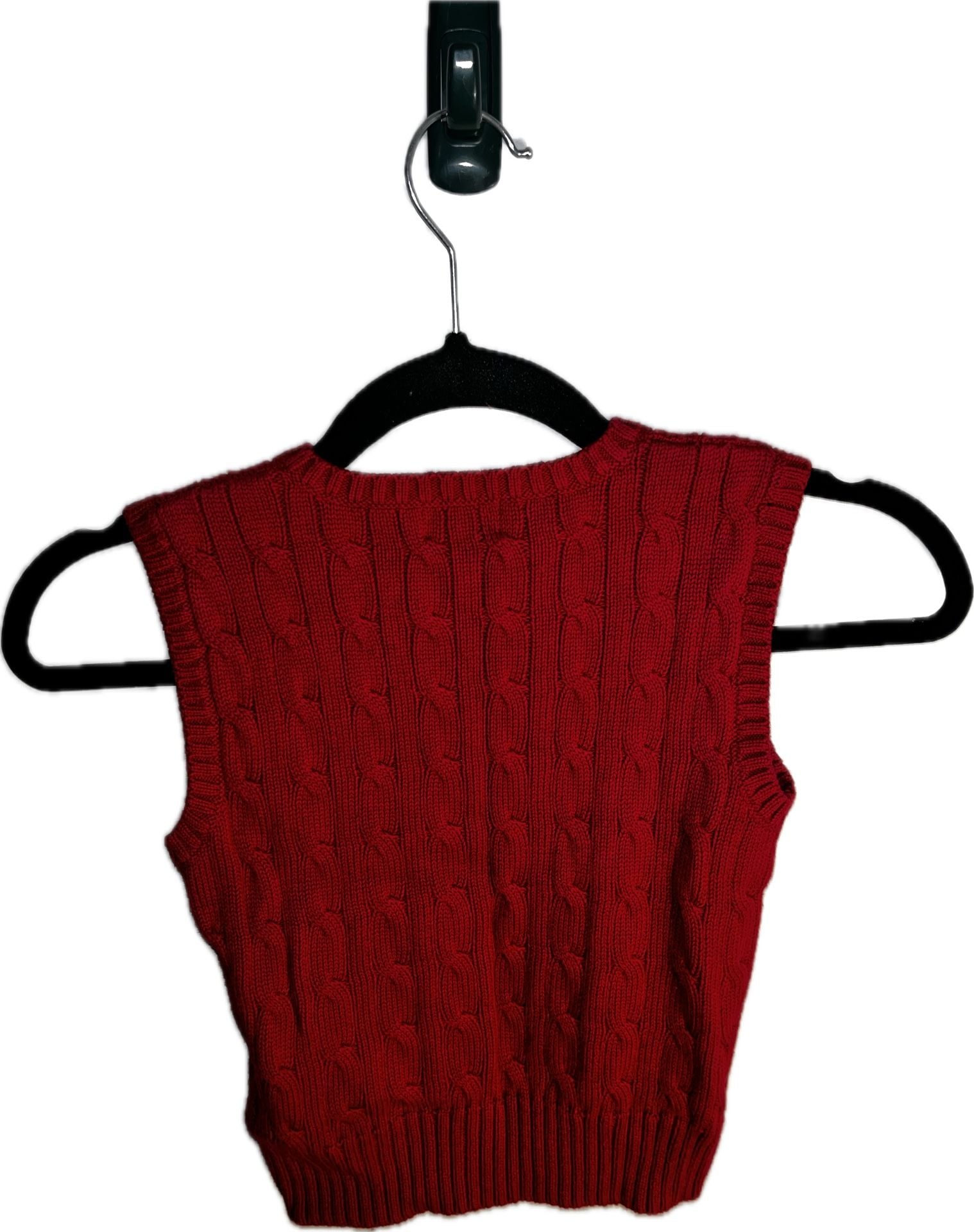 Polo by Ralph Lauren Cable Knit Sweater Vest Size 3/3T Red Cotton 3