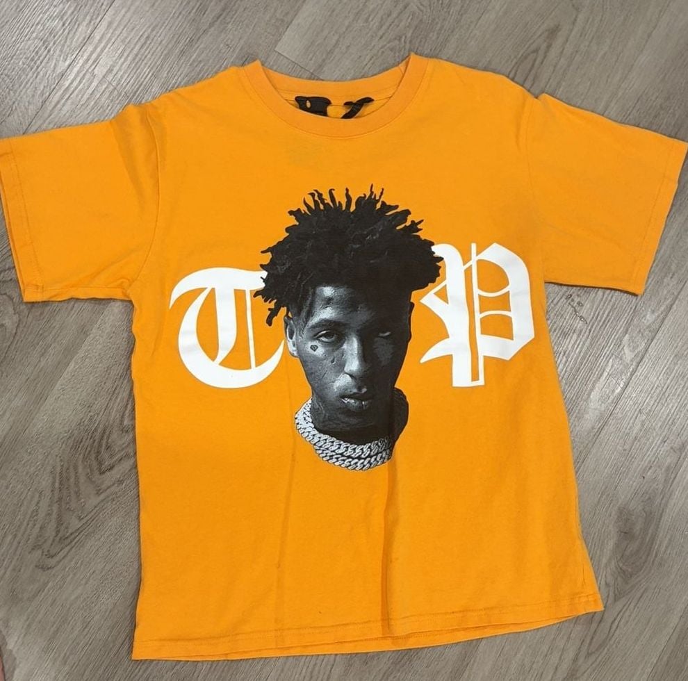 Vlone YoungBoy NBA T-Shirt Orange Graphic Rap Tee 2
